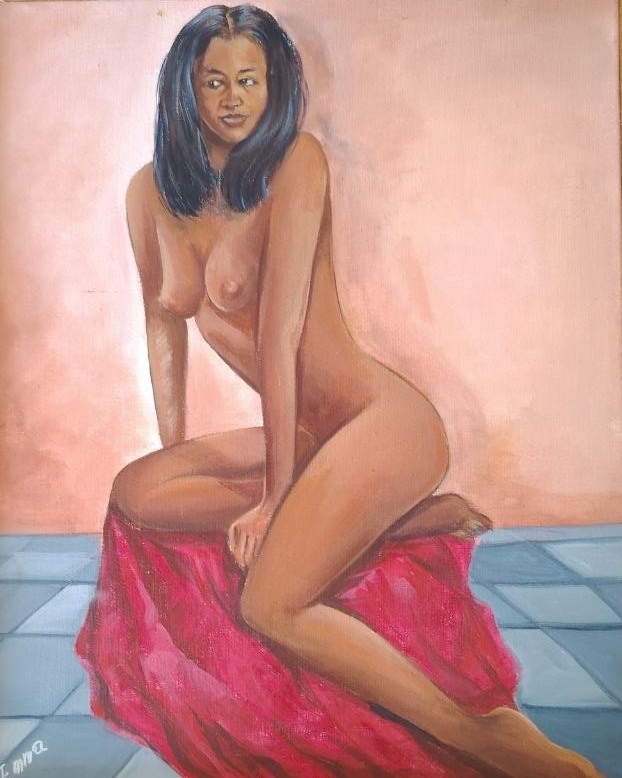 Silhouette au voile rose